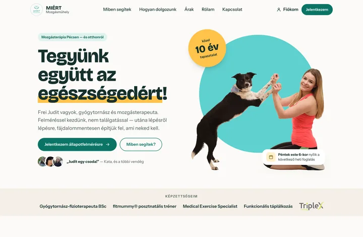 Az új MIÉRT-honlap kezdőlapja